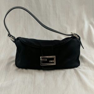 Fendi - Black Nylon Baguette